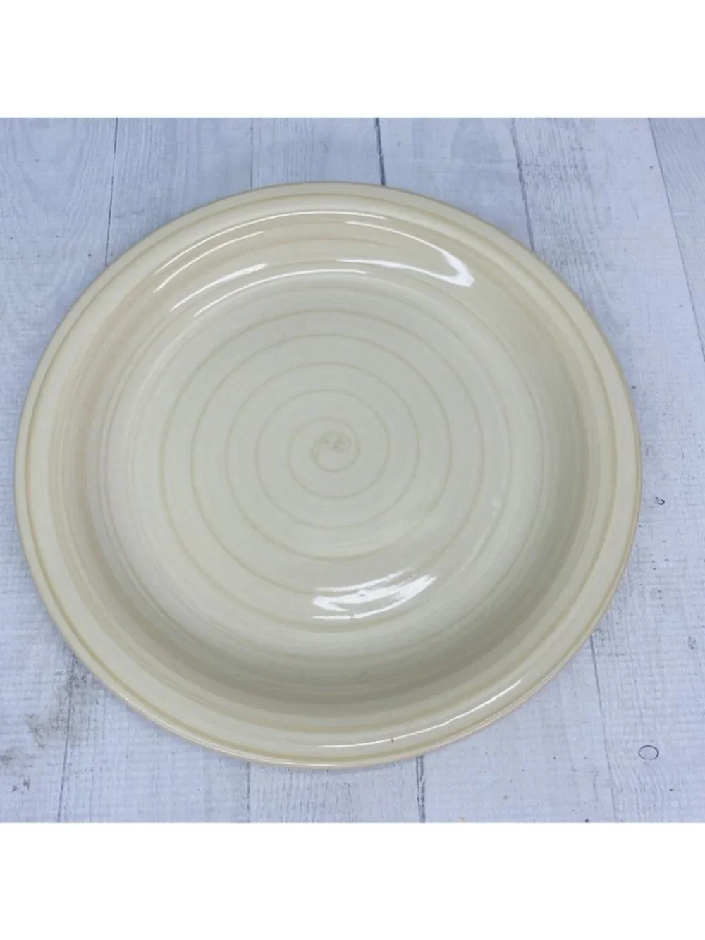 Citrus Grove BEIGE SANDSTONE SWIRL Hand Paint Stoneware Dinner Plates Set Of 4